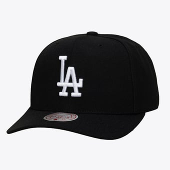Men's Mitchell & Ness Black Los Angeles Dodgers Black and White Pro Crown Snapback