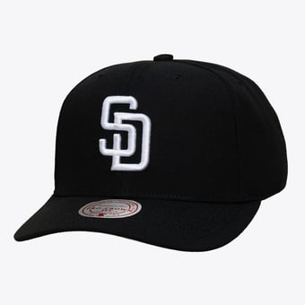 Men's Mitchell & Ness Black San Diego Padres Black and White Pro Crown Snapback