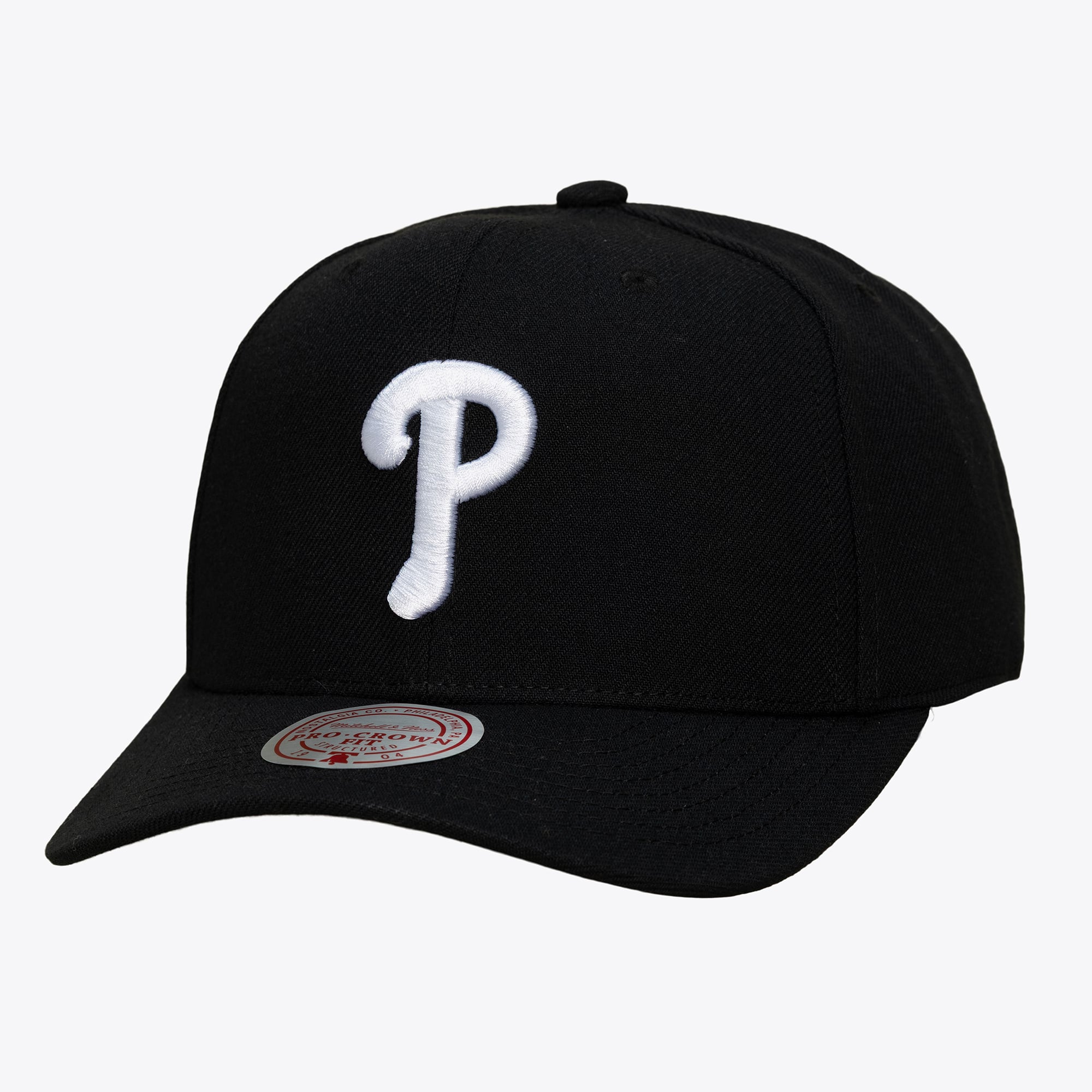 Men's Mitchell & Ness Black Philadelphia Phillies Black and White Pro Crown Snapback
