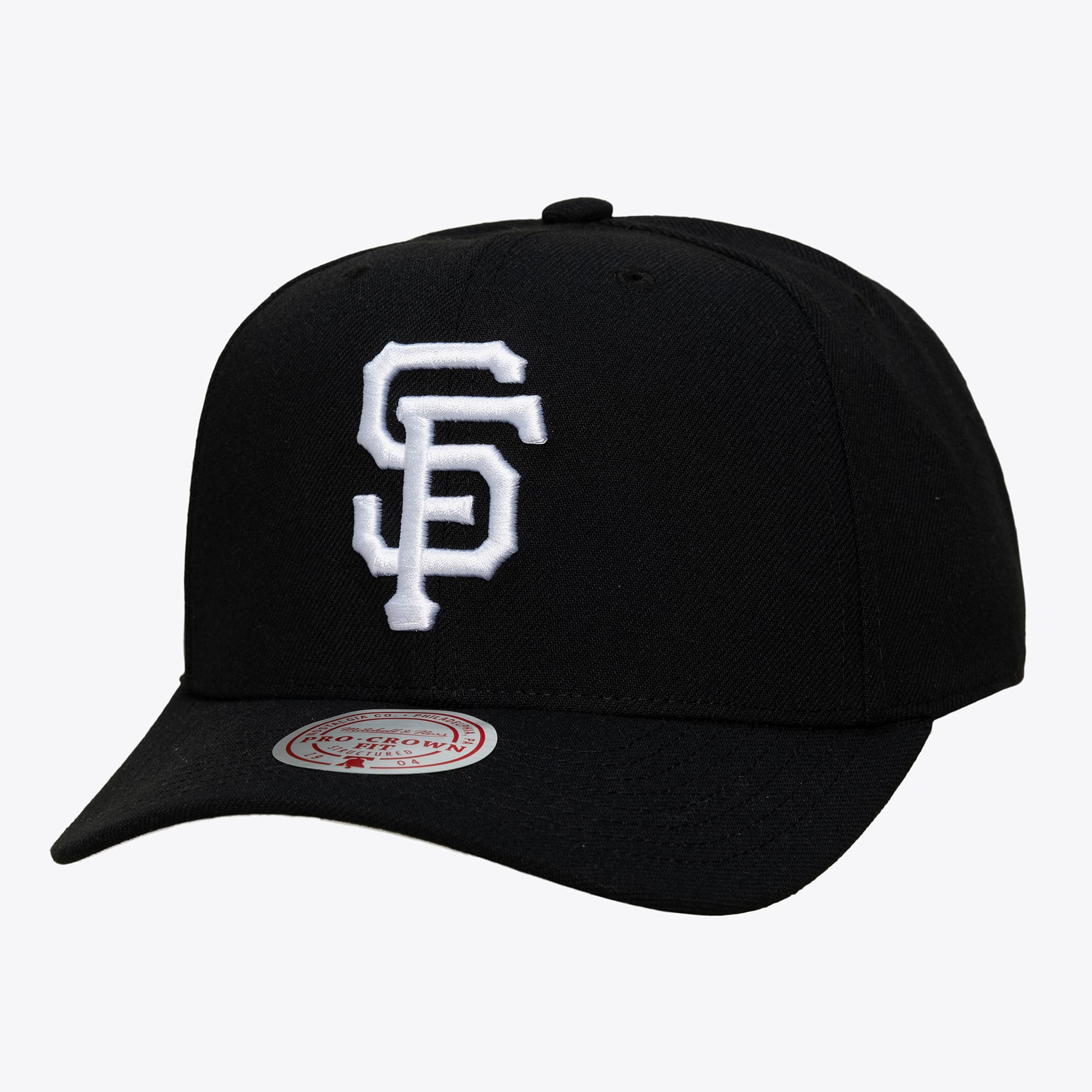 Men's Mitchell & Ness Black San Francisco Giants Black and White Pro Crown Snapback