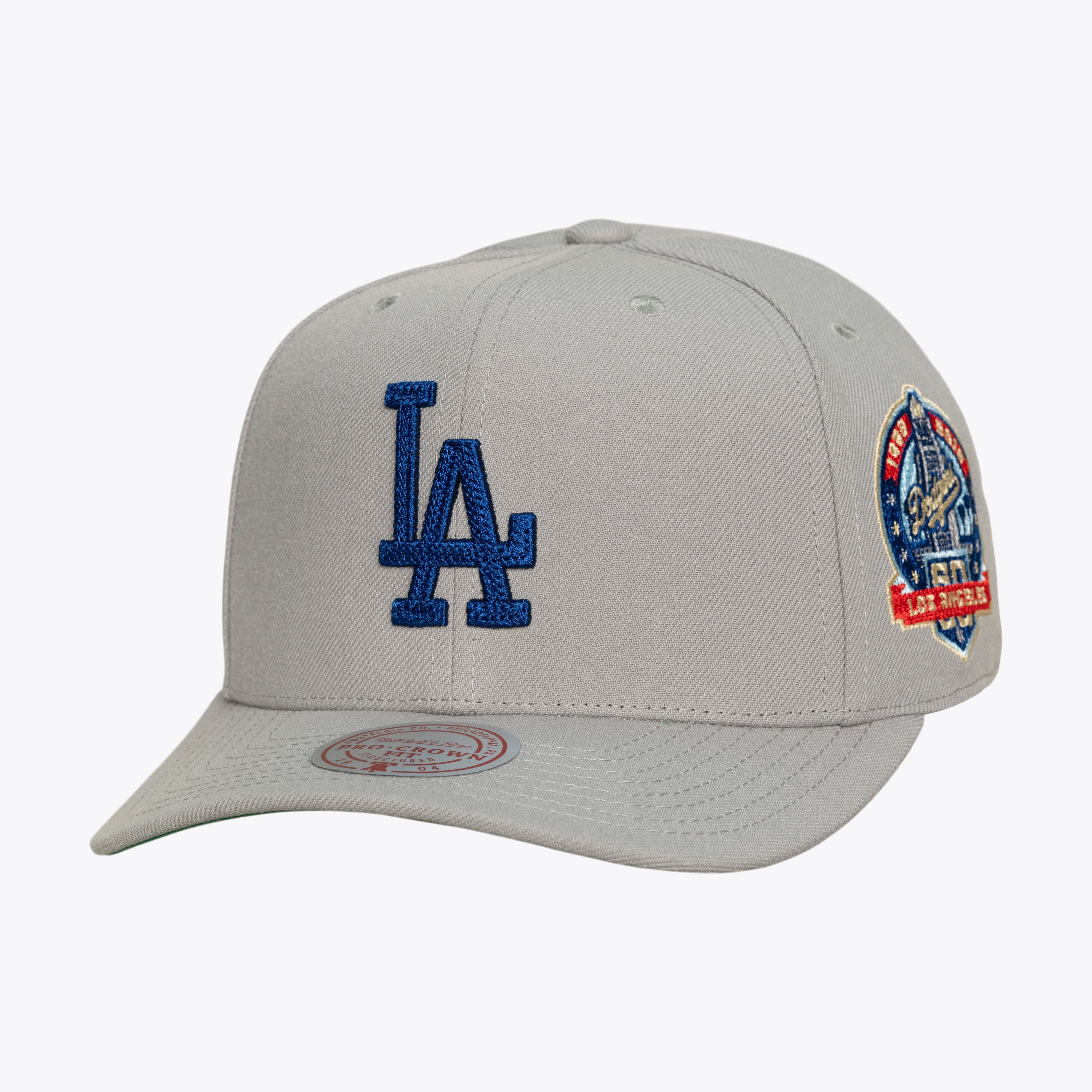 Men's Mitchell & Ness Gray Los Angeles Dodgers Secondary Pro Snapback Hat