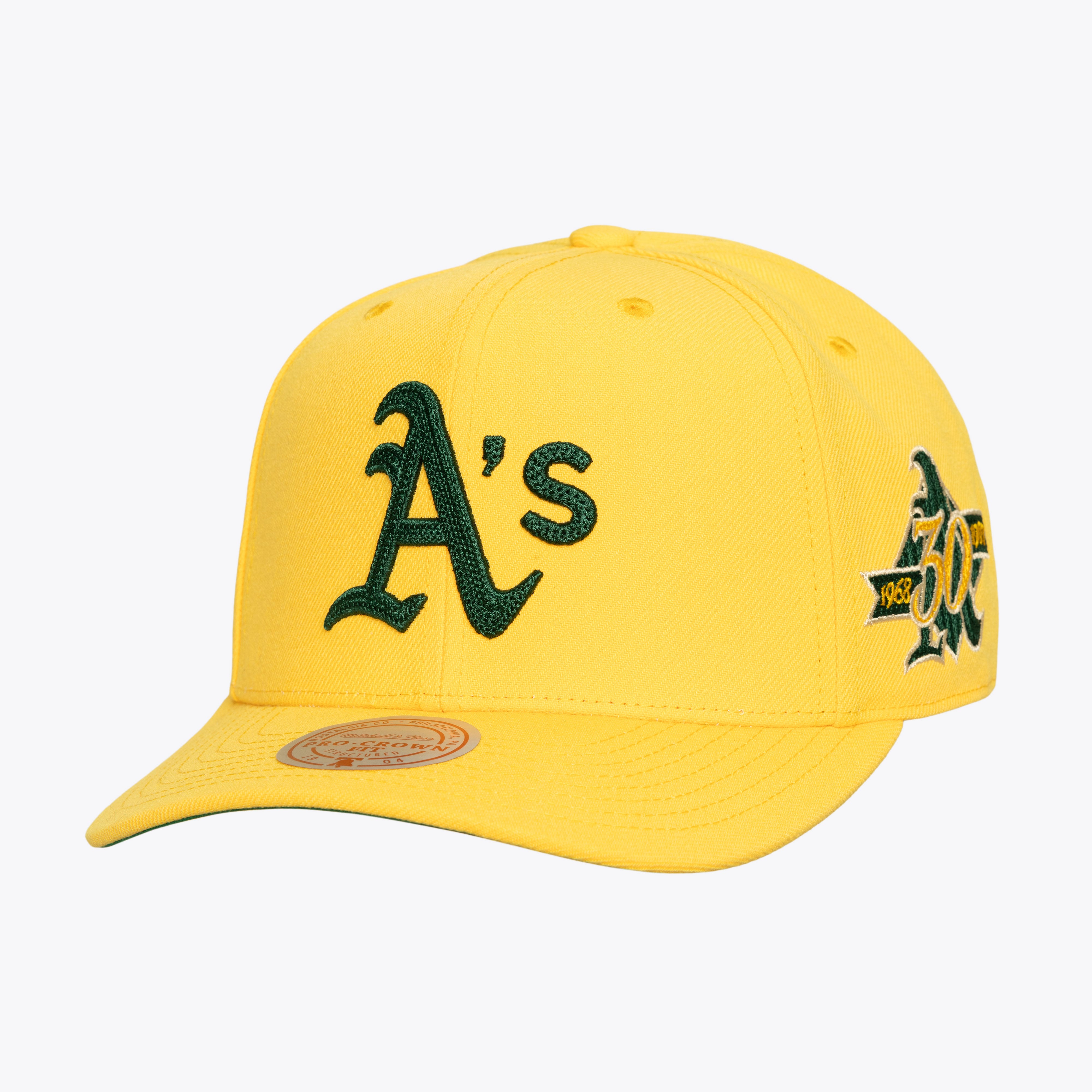 Men's Mitchell & Ness Gold Athletics Secondary Pro Snapback Hat