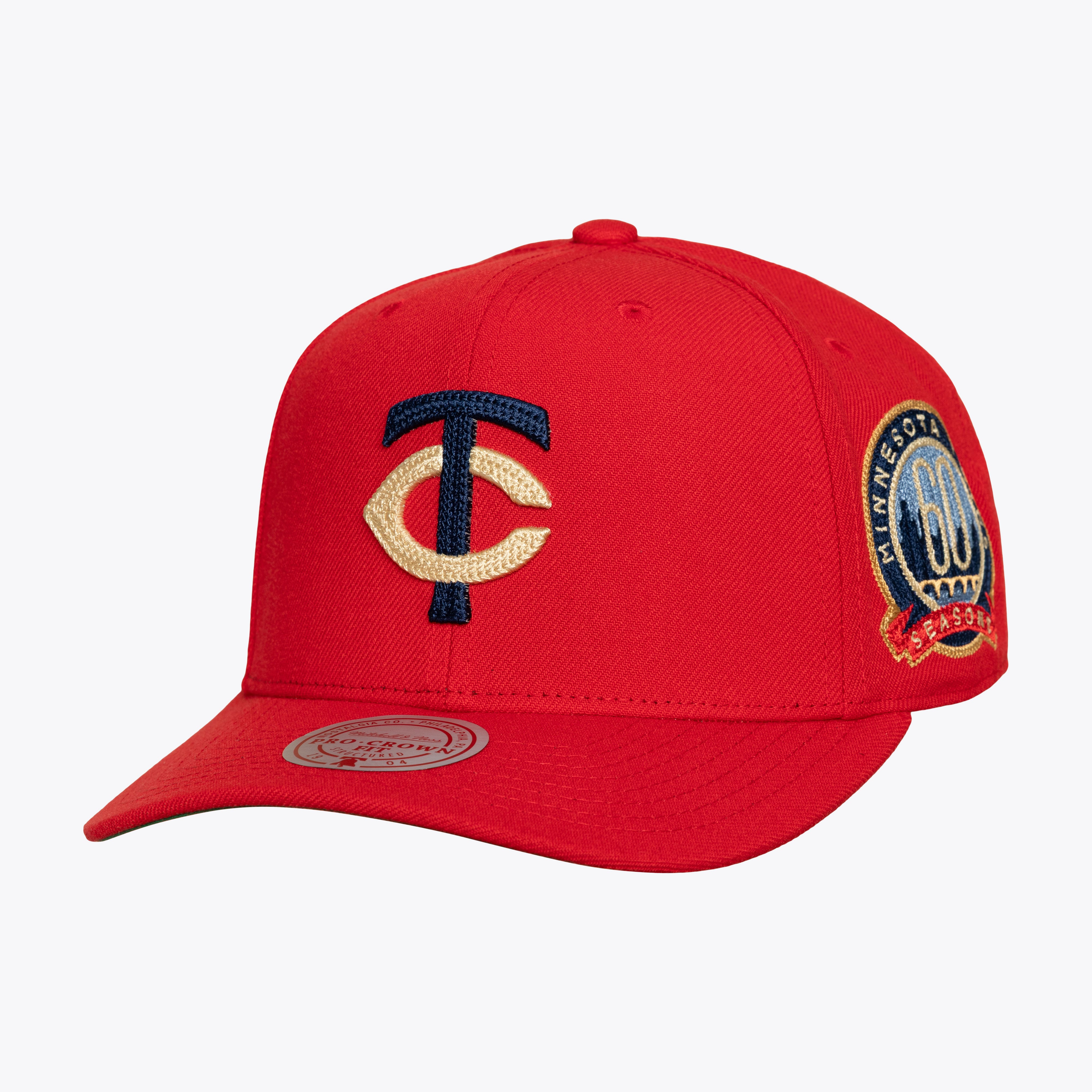 Men's Mitchell & Ness  Red Minnesota Twins Secondary Pro Snapback Hat