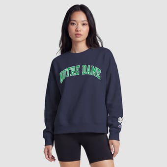 Women's Champion  Navy Notre Dame Fighting Irish Fleece Crew Sweatshirt