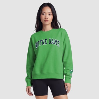 Women's Champion  Green Notre Dame Fighting Irish Fleece Crew Sweatshirt