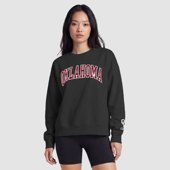 Women's Champion  Black Oklahoma Sooners Fleece Crew Sweatshirt