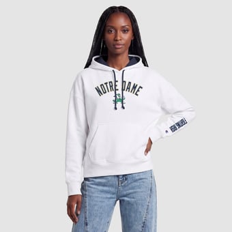 Women's Champion  White Notre Dame Fighting Irish Fleece Hoodie