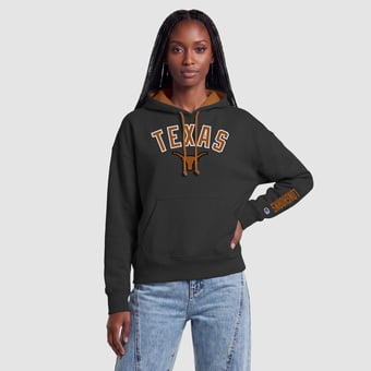 Women's Champion  Black Texas Longhorns Fleece Hoodie