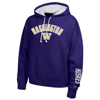 Women's Champion  Purple Washington Huskies Fleece Hoodie