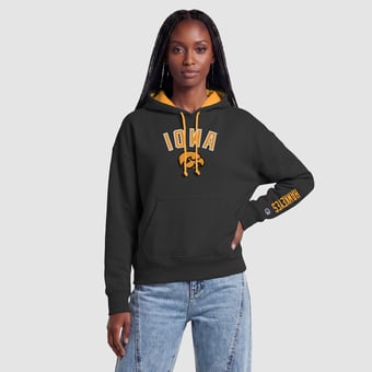 Women's Champion  Black Iowa Hawkeyes Fleece Hoodie