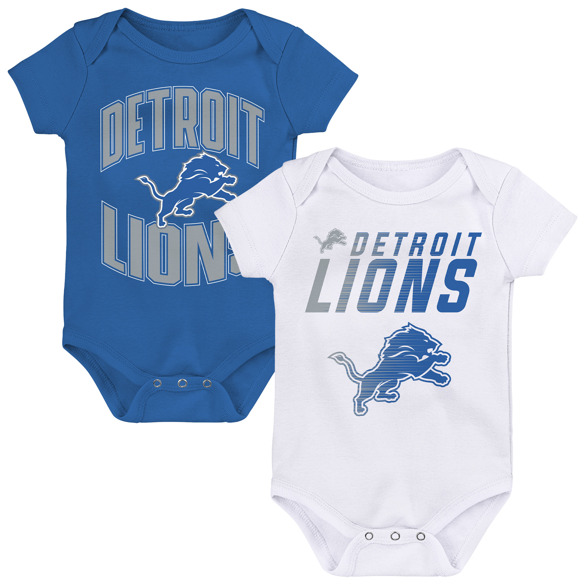 Newborn & Infant Outerstuff Blue/White Detroit Lions Snuggle Blitz 2-Pack Bodysuit Set