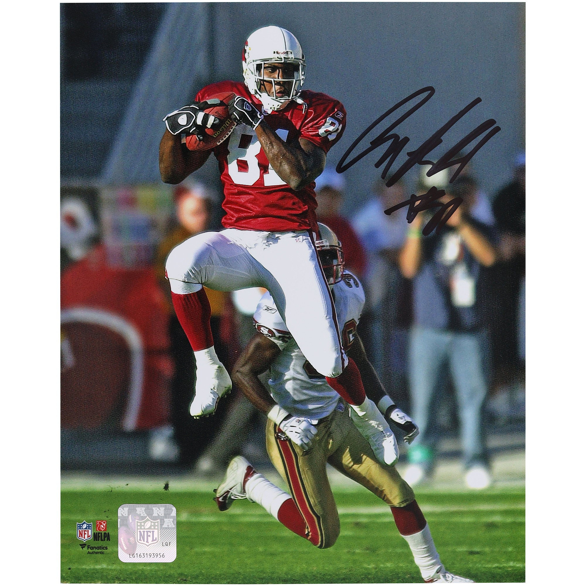 Anquan Boldin Arizona Cardinals Autographed 8" x 10" Jump Catch Vertical Photograph