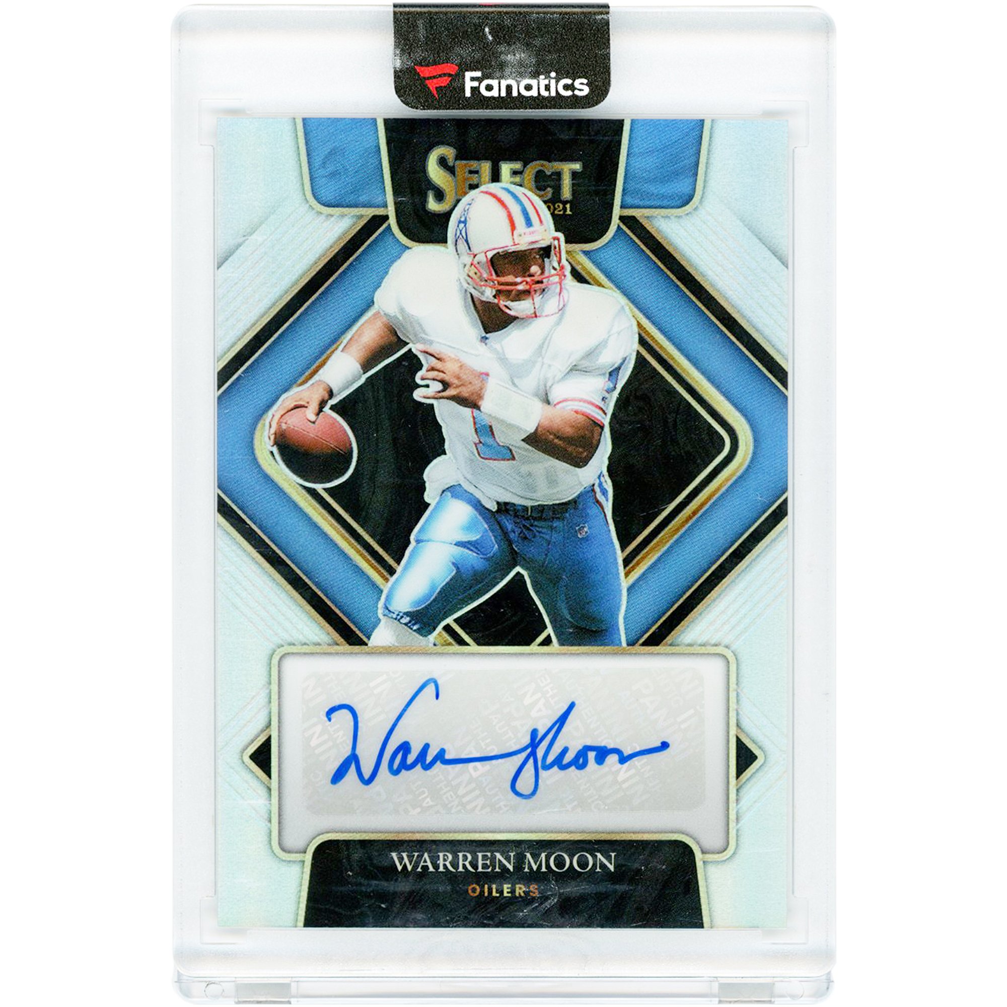 Warren Moon Houston Oilers Autographed 2021 Panini Select Silver Prizm #SIP-WMO #71/75 Card