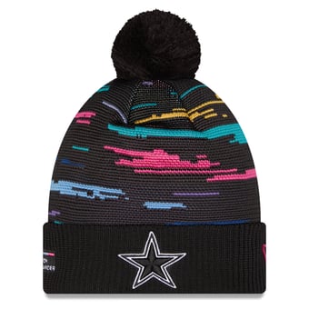 Men's New Era Black Dallas Cowboys 2026 NFL Crucial Catch Cuffed Knit Hat with Pom