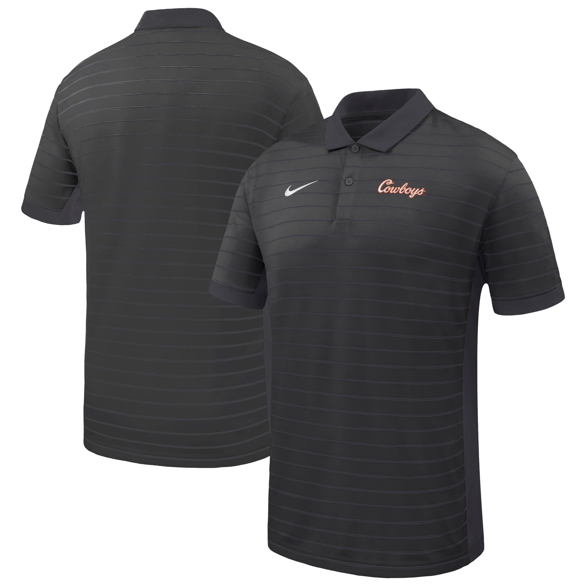 Men's Nike Black Oklahoma State Cowboys Victory Stripe Dri-FIT Polo