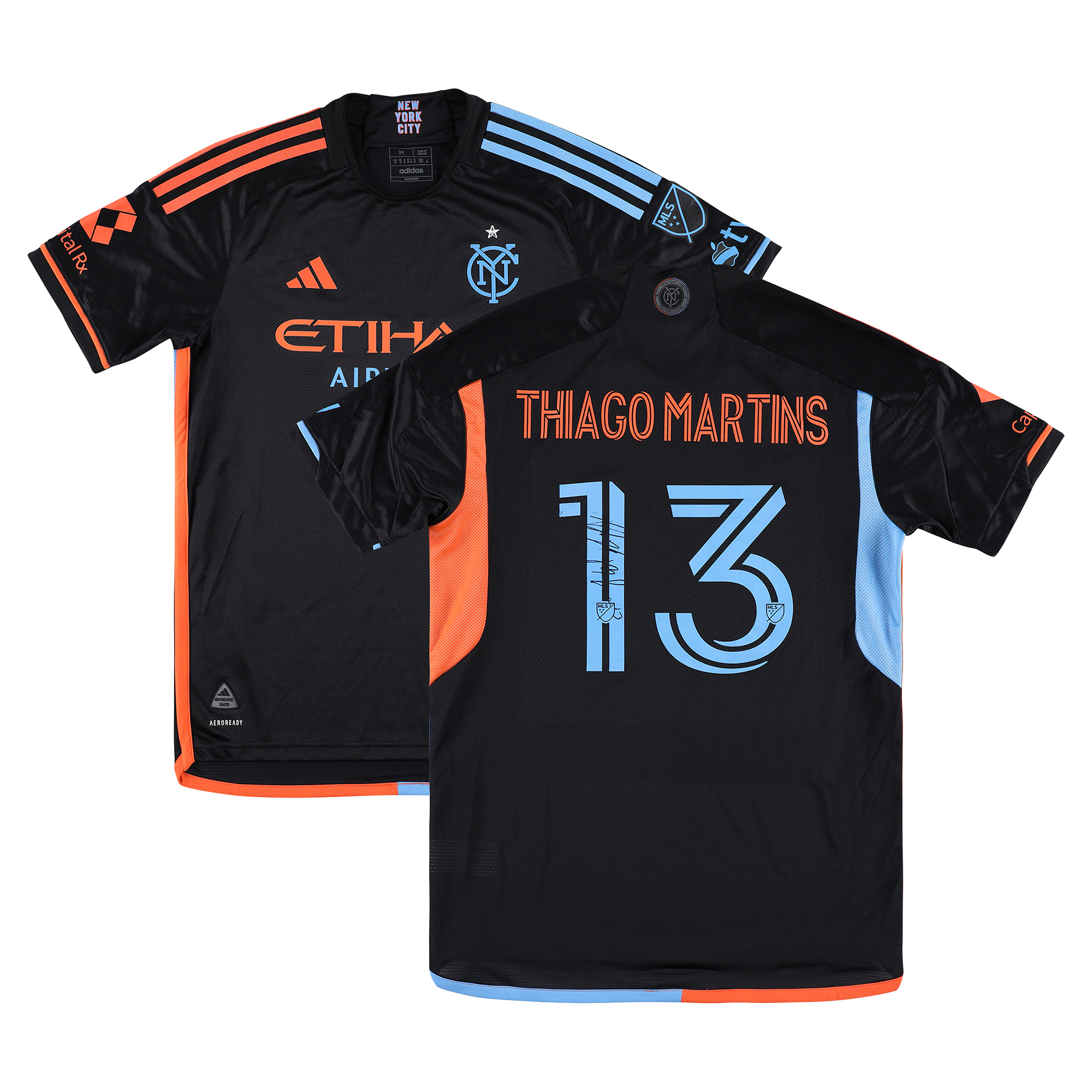 Thiago Martins New York City FC Autographed Match-Used #13 Black Jersey from the 2025 MLS Season – Size M Thiago Martins New York City FC Autographed Match-Used #13 Black Jersey from the 2025 MLS Season – Size M