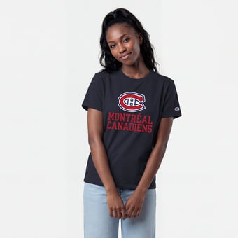 Women's Champion  Navy Montreal Canadiens Wordmark Lockup T-Shirt