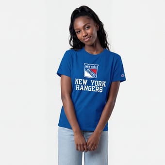 Women's Champion  Blue New York Rangers Wordmark Lockup T-Shirt