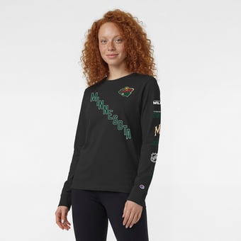 Women's Champion  Black Minnesota Wild Long Sleeve T-Shirt