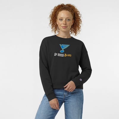 Women's Champion  Black St. Louis Blues Wordmark Lockup Powerblend Sweatshirt