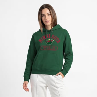 Women's Champion  Green Minnesota Wild Arched Pill Box Hoodie