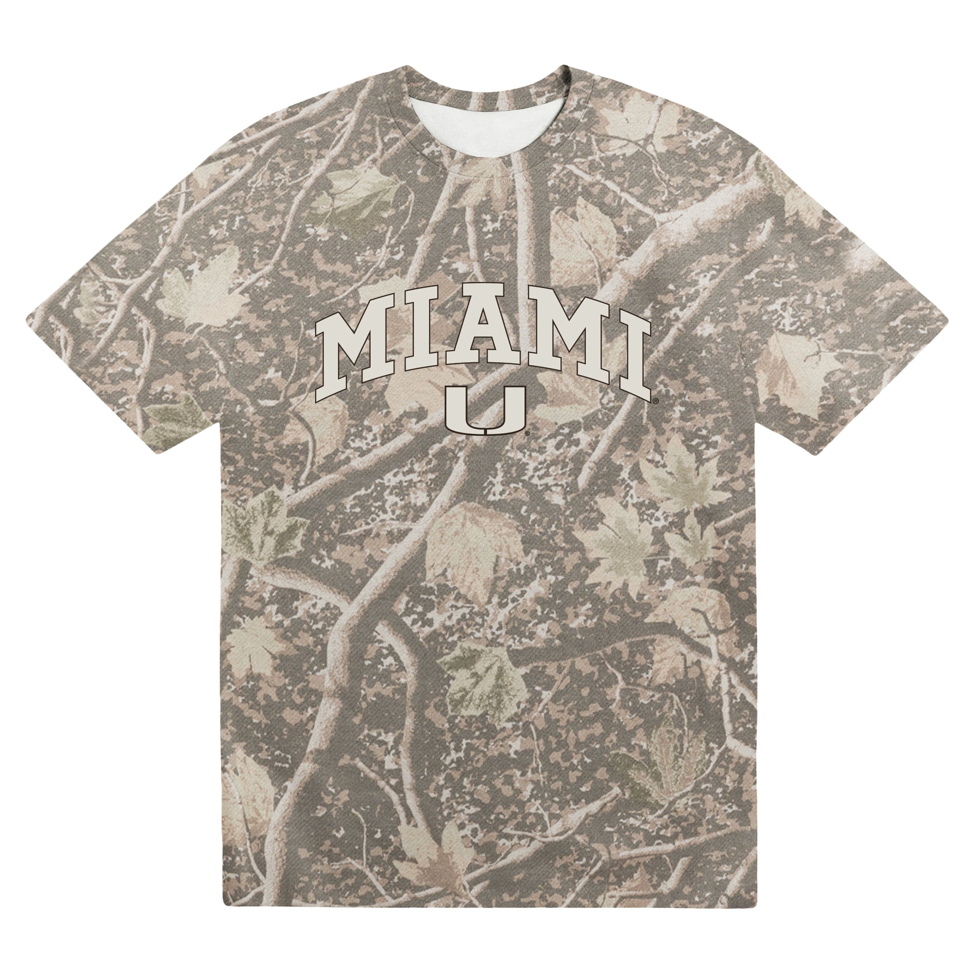Men's Uscape Apparel  Camo Miami Hurricanes Back Bay Heavyweight T-Shirt