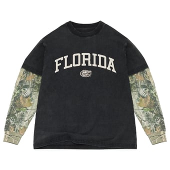 Men's Uscape Apparel  Black/Camo Florida Gators Back Bay Twofer Heavyweight Long Sleeve T-Shirt