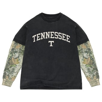 Men's Uscape Apparel  Black/Camo Tennessee Volunteers Back Bay Twofer Heavyweight Long Sleeve T-Shirt