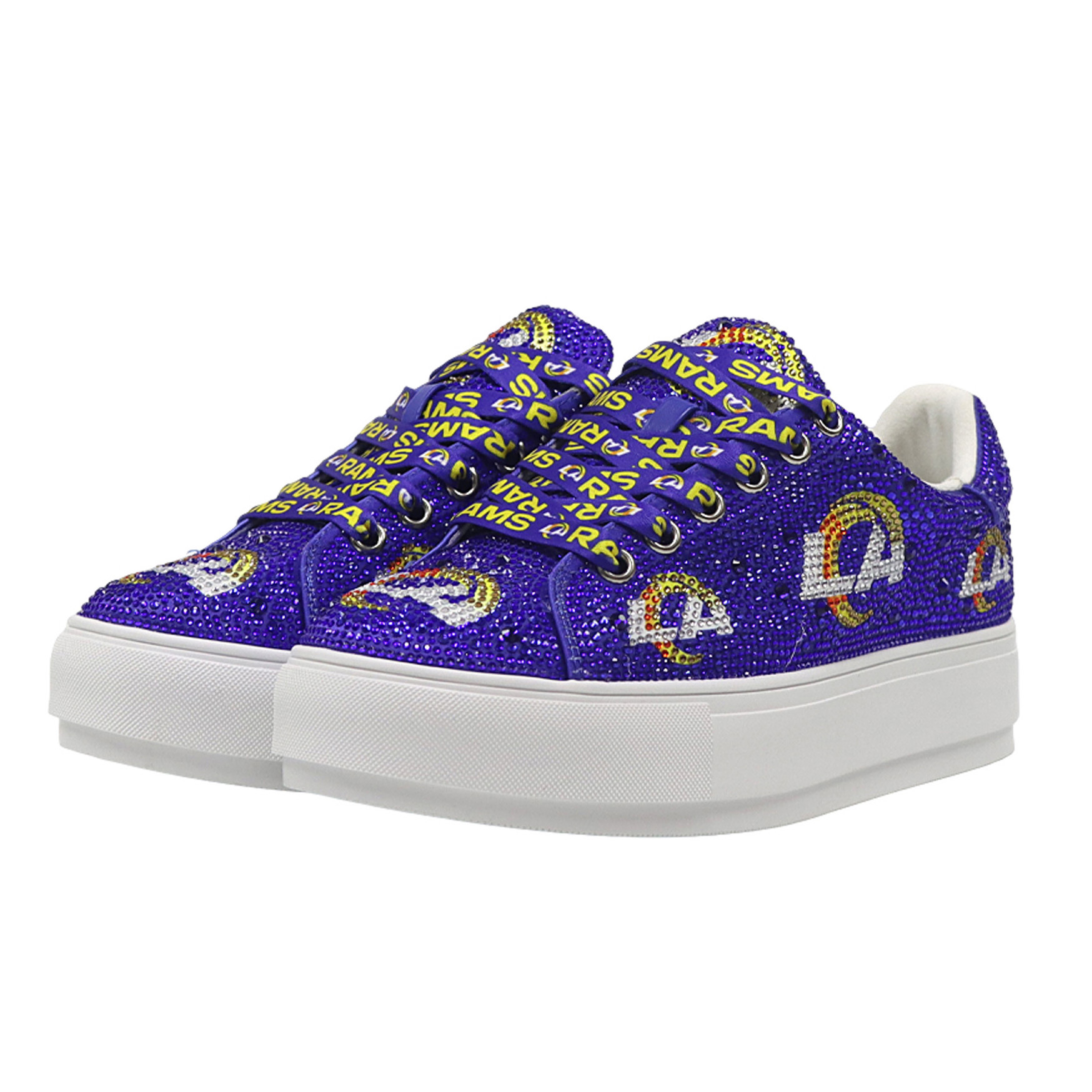 Women's FABGATING by Cuce  Royal Los Angeles Rams Crystal Team Logo Sneakers