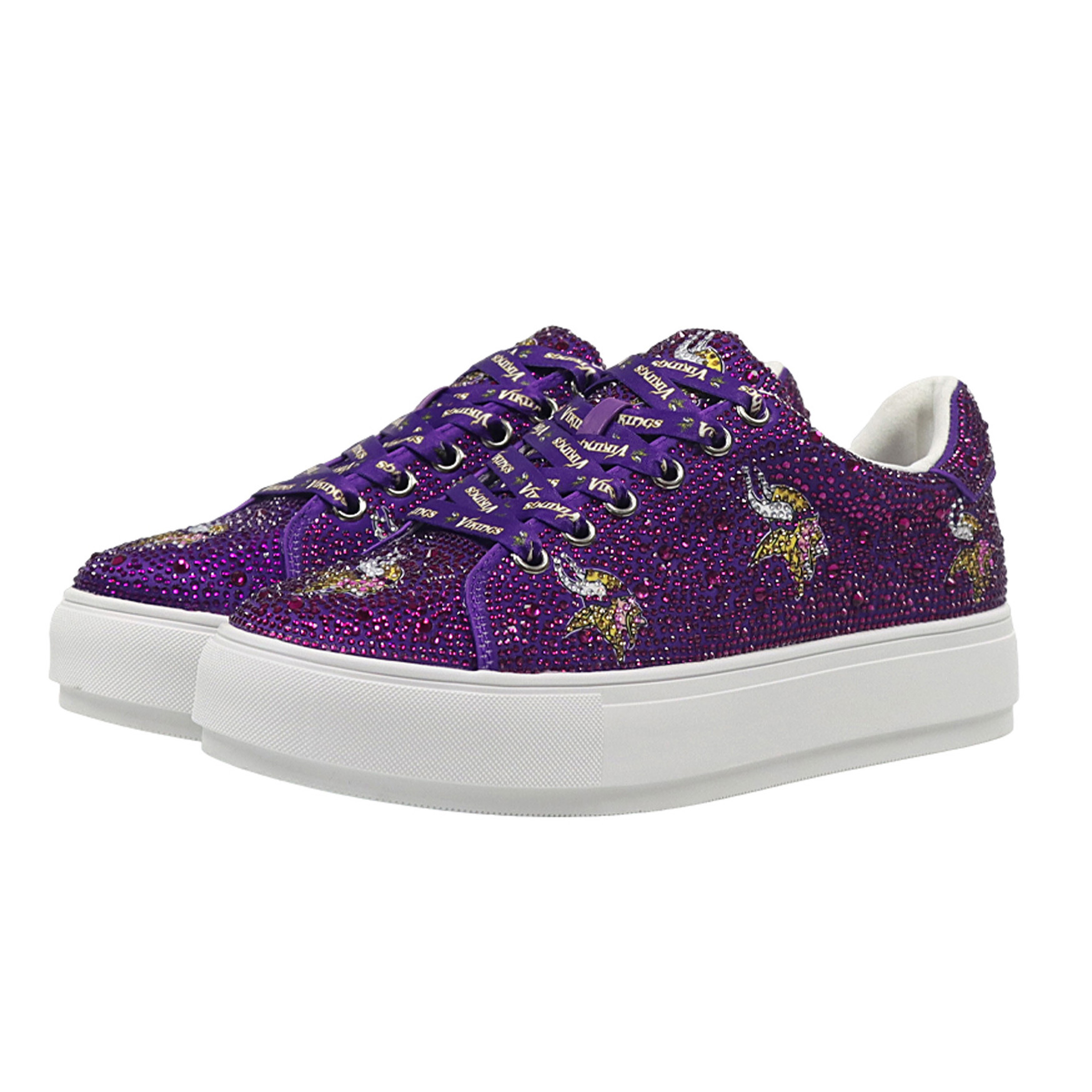 Women's FABGATING by Cuce Purple Minnesota Vikings Crystal Team Logo Sneakers