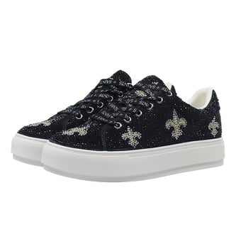 Women's FABGATING by Cuce  Black New Orleans Saints Crystal Team Logo Sneakers