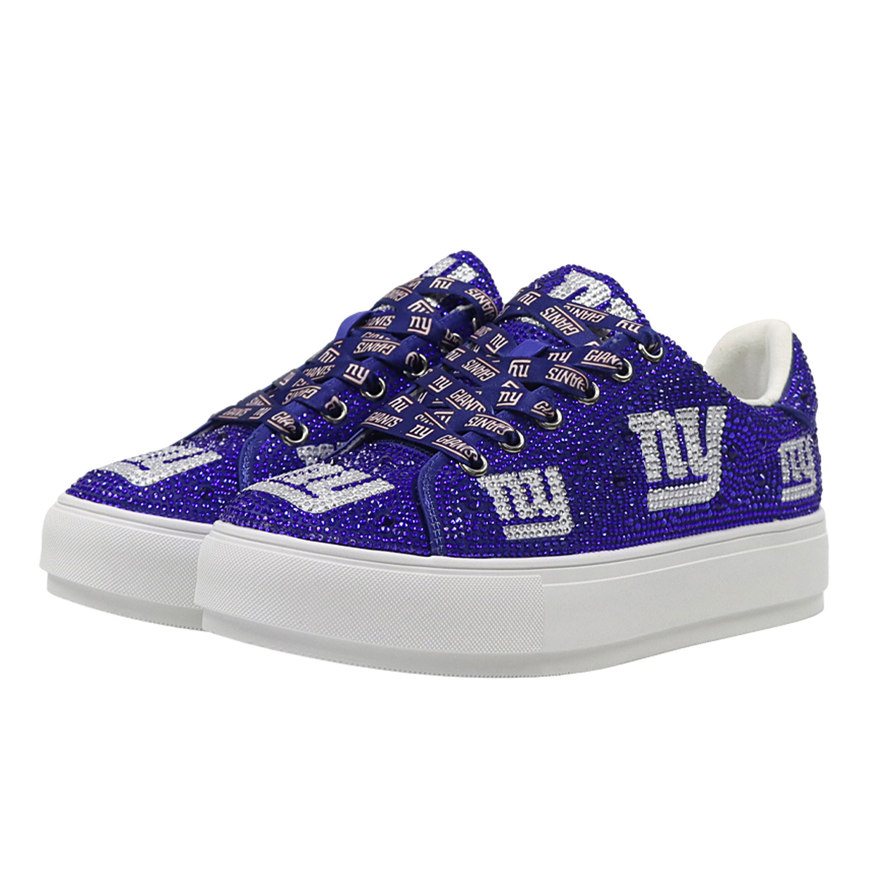 Women's FABGATING by Cuce  Royal New York Giants Crystal Team Logo Sneakers