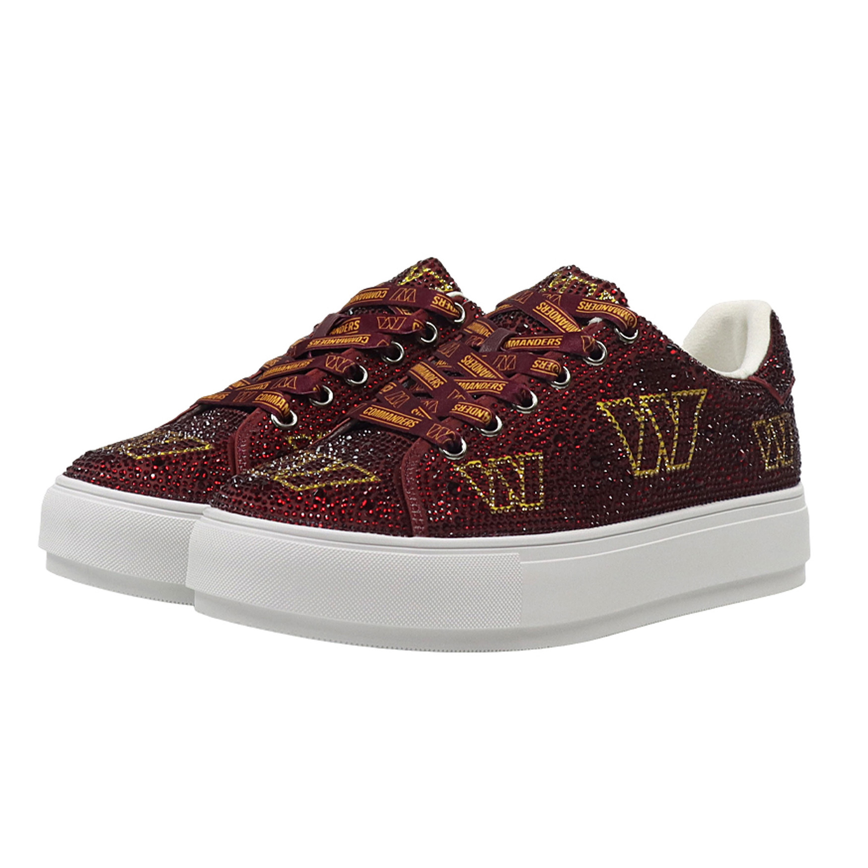 Women's FABGATING by Cuce  Burgundy Washington Commanders Crystal Team Logo Sneakers