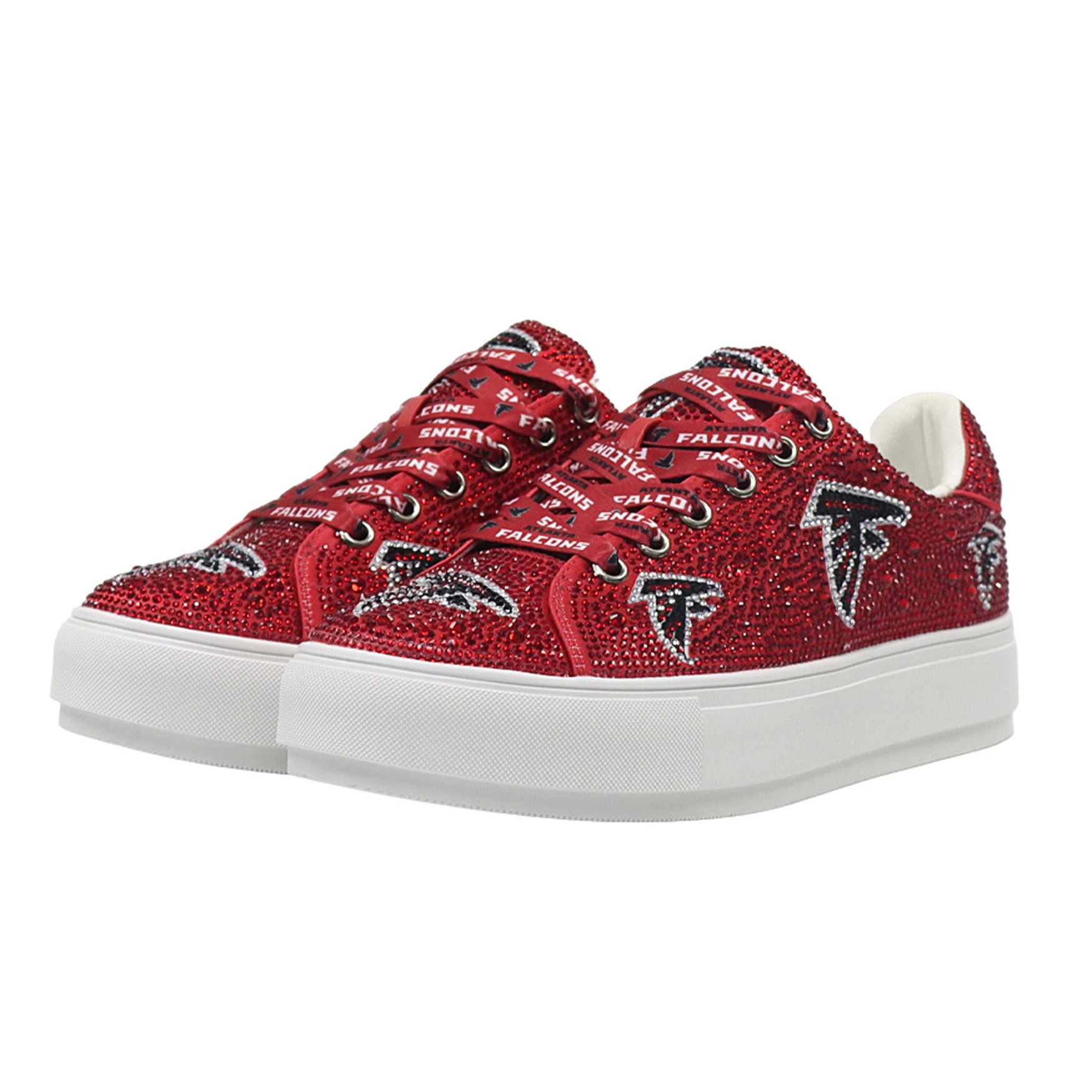 Women's FABGATING by Cuce Red Atlanta Falcons Crystal Team Logo Sneakers