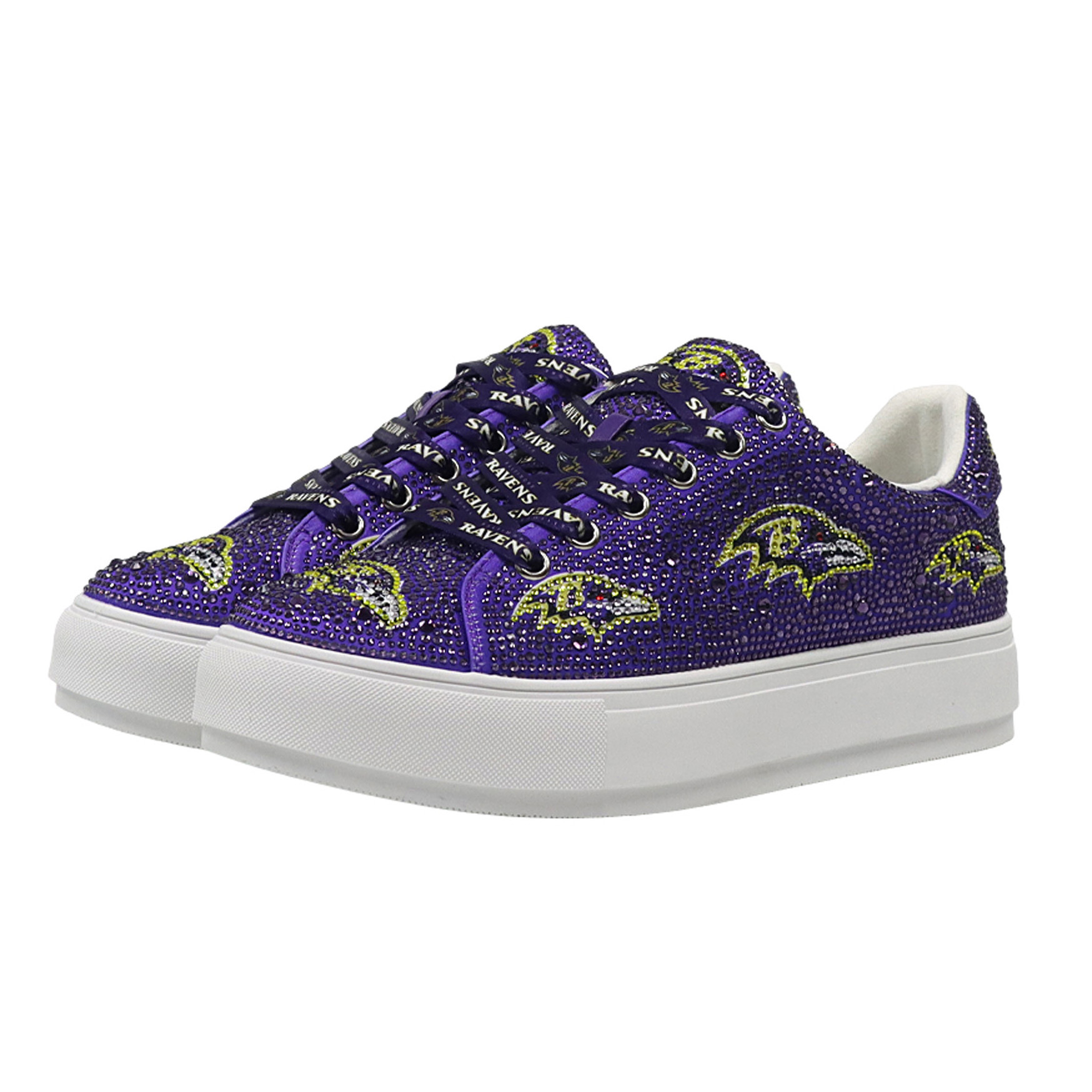Women's FABGATING by Cuce  Purple Baltimore Ravens Crystal Team Logo Sneakers