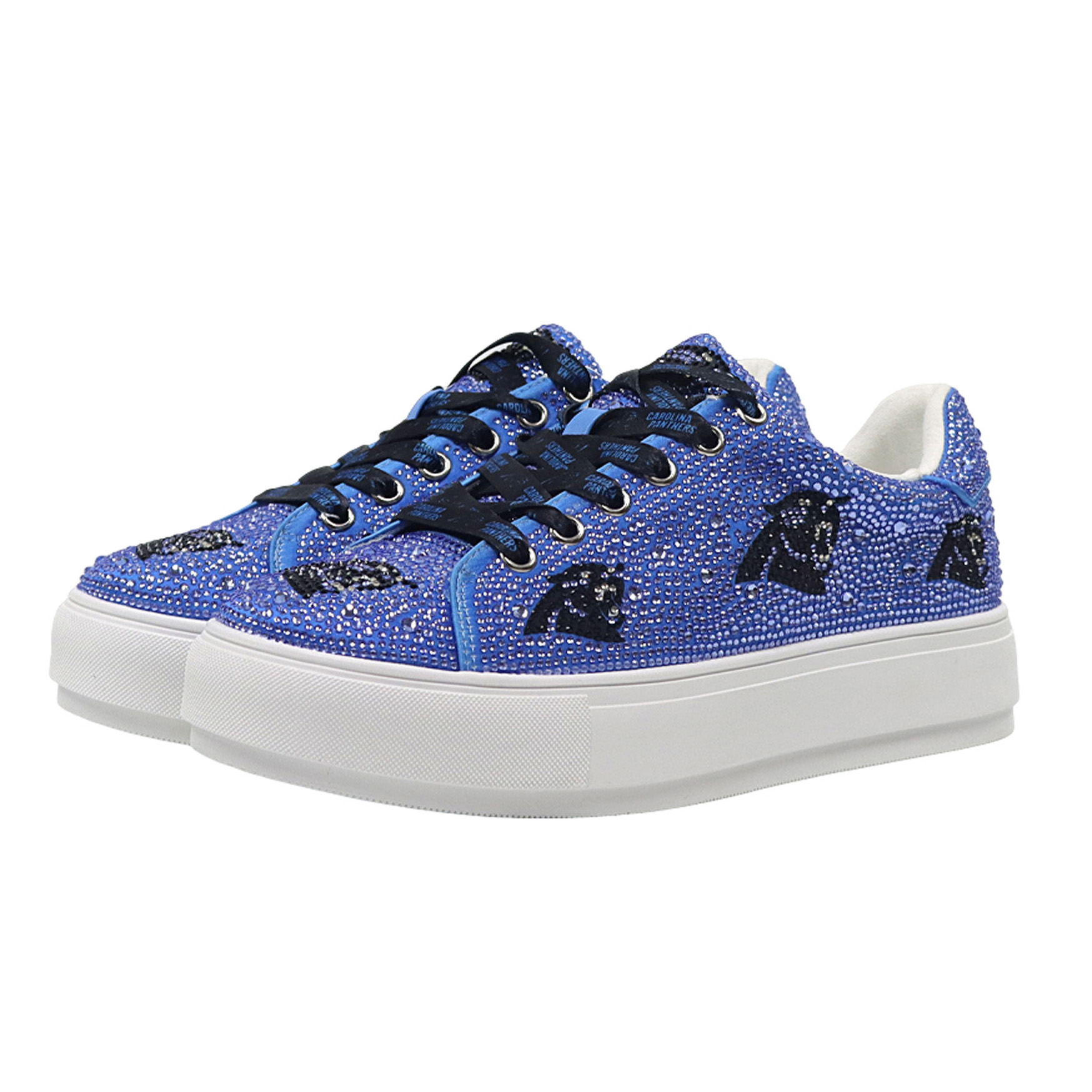 Women's FABGATING by Cuce Blue Carolina Panthers Crystal Team Logo Sneakers