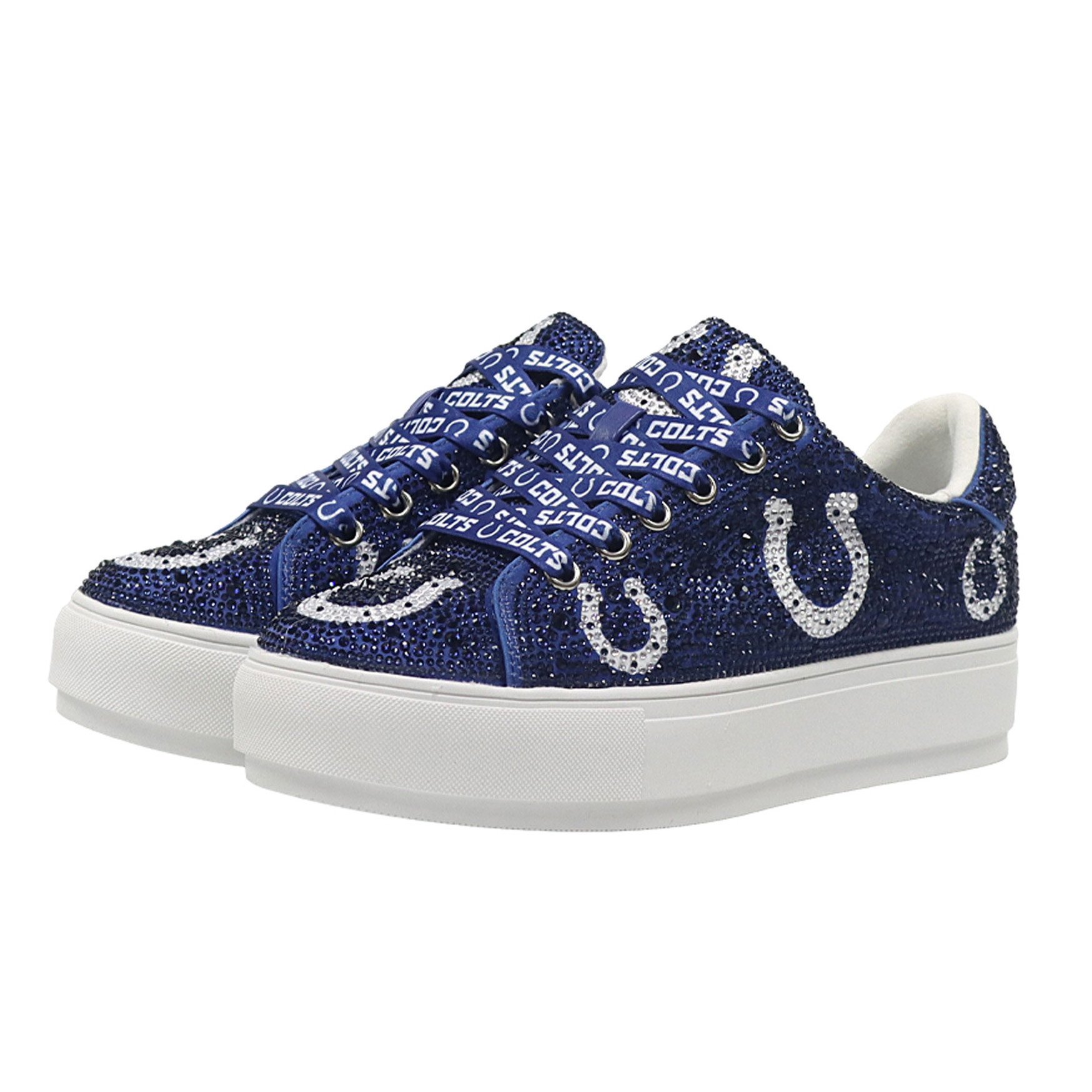 Women's FABGATING by Cuce Royal Indianapolis Colts Crystal Team Logo Sneakers