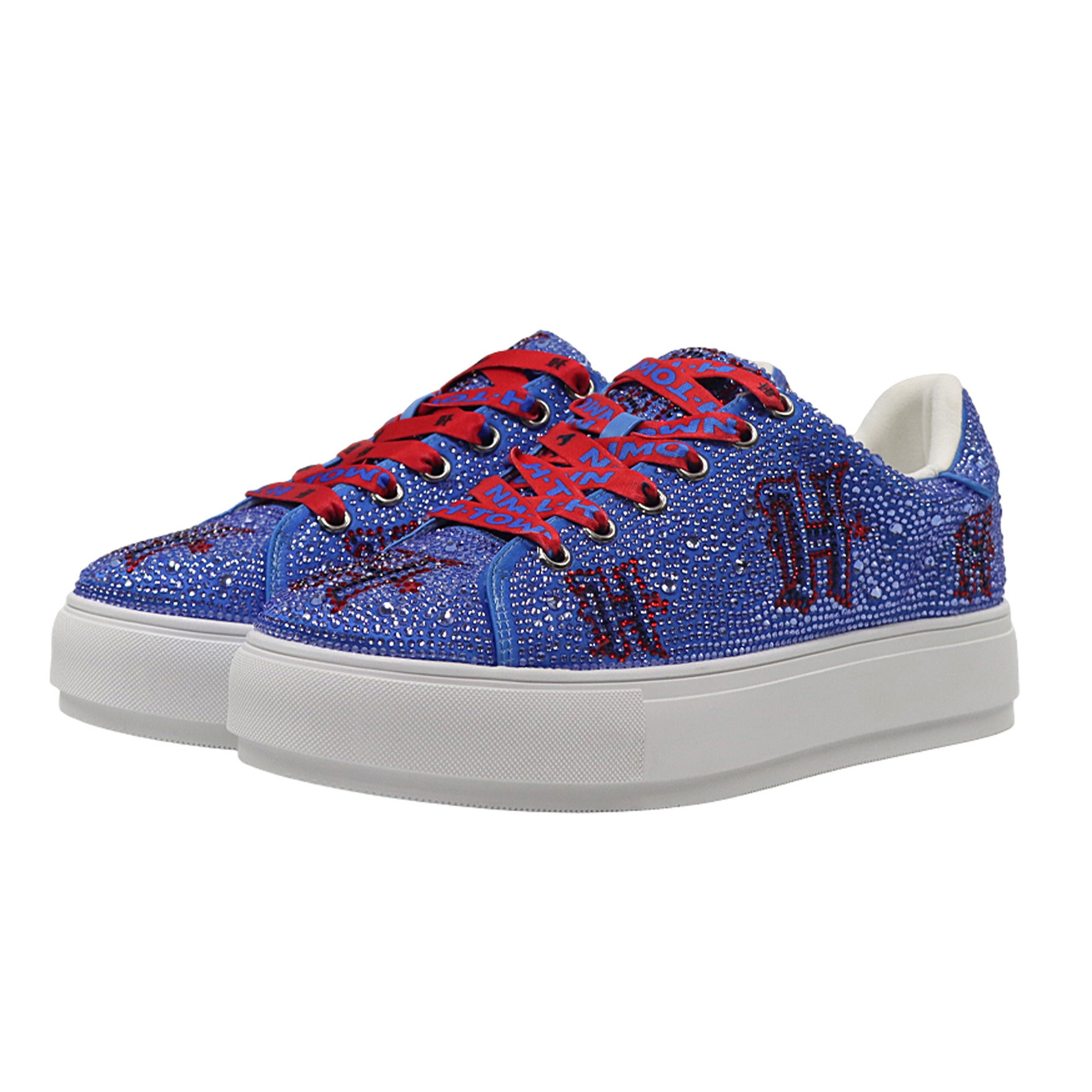 Women's FABGATING by Cuce  Blue Houston Texans Crystal Team Logo Sneakers