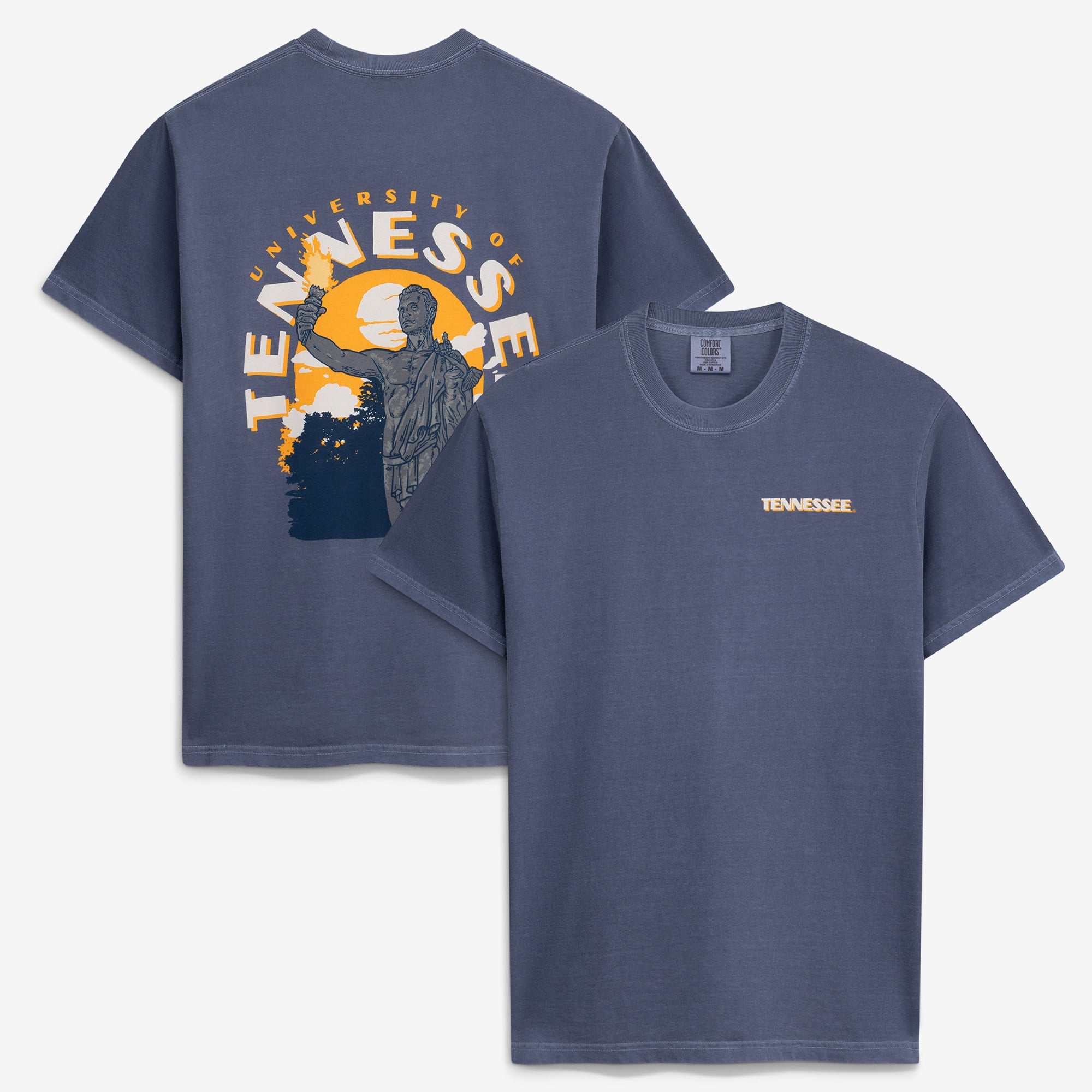 Men's  Navy Tennessee Volunteers Comfort Colors Team Statue T-Shirt