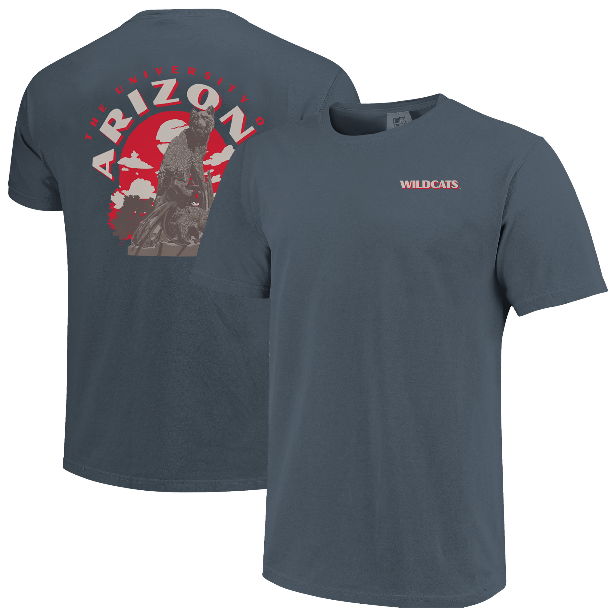 Men's  Navy Arizona Wildcats Comfort Colors Team Statue T-Shirt