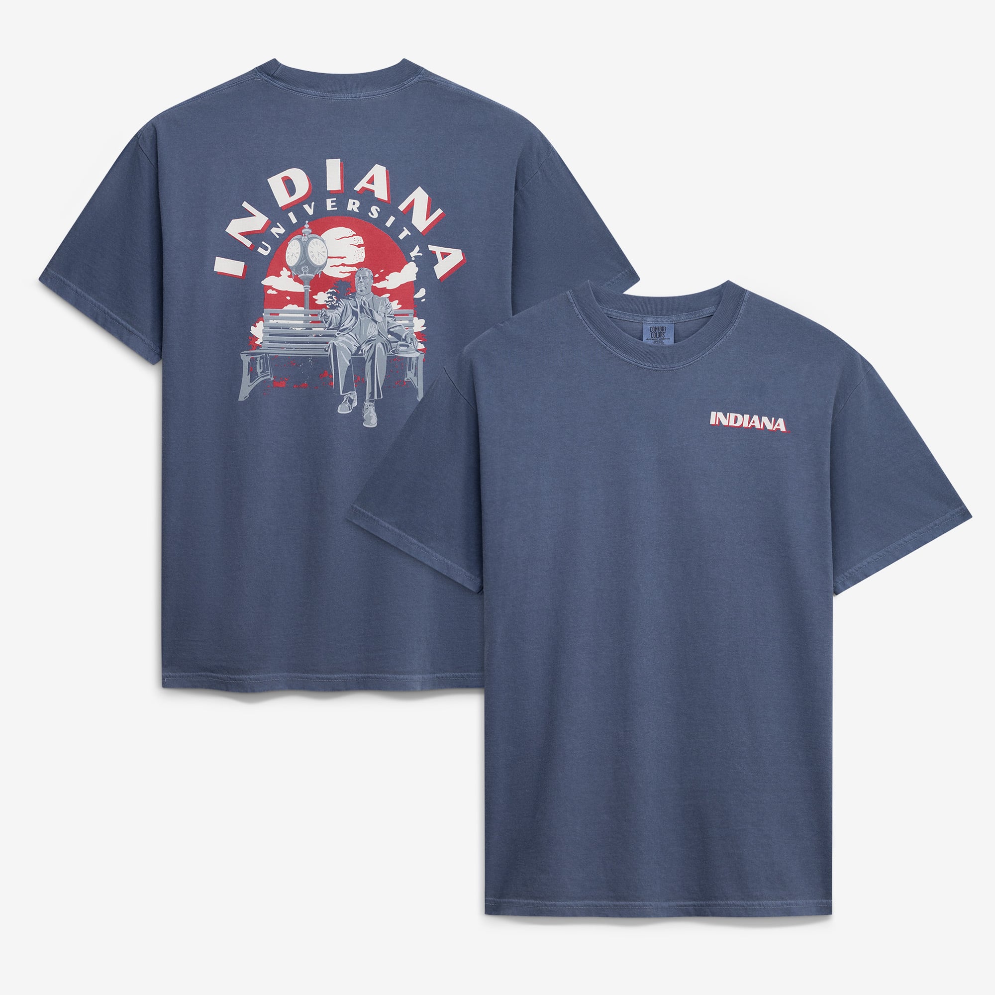 Men's  Navy Indiana Hoosiers Comfort Colors Team Statue T-Shirt