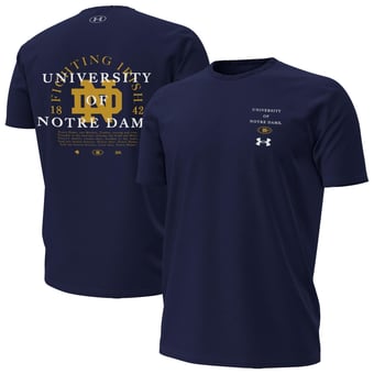 Men's Under Armour Navy Notre Dame Fighting Irish 2026 Sideline Performance T-Shirt