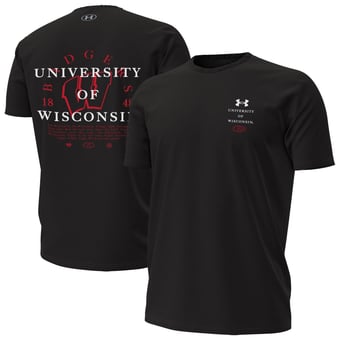 Men's Under Armour Black Wisconsin Badgers 2026 Sideline Performance T-Shirt