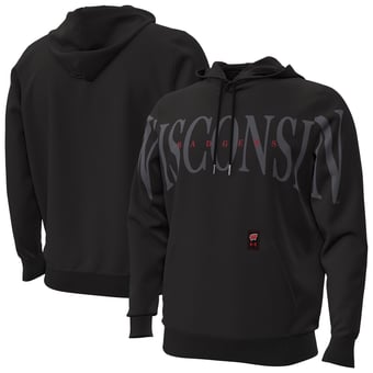 Men's Under Armour Black Wisconsin Badgers 2026 Sideline Overlay Icon Fleece Hoodie