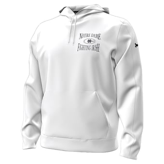 Men's Under Armour White Notre Dame Fighting Irish 2026 Sideline Pro Storm Fleece Hoodie