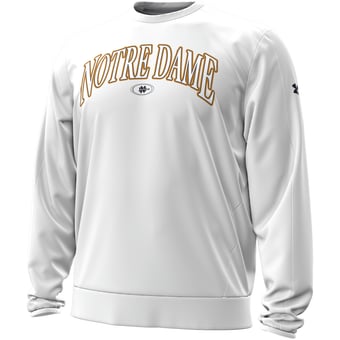 Men's Under Armour White Notre Dame Fighting Irish 2026 Sideline Pro Storm Fleece Hoodie