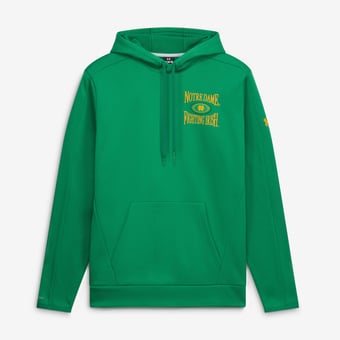 Men's Under Armour Green Notre Dame Fighting Irish 2026 Sideline Pro Storm Fleece Hoodie
