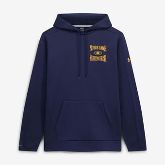 Men's Under Armour Navy Notre Dame Fighting Irish 2026 Sideline Pro Storm Fleece Hoodie