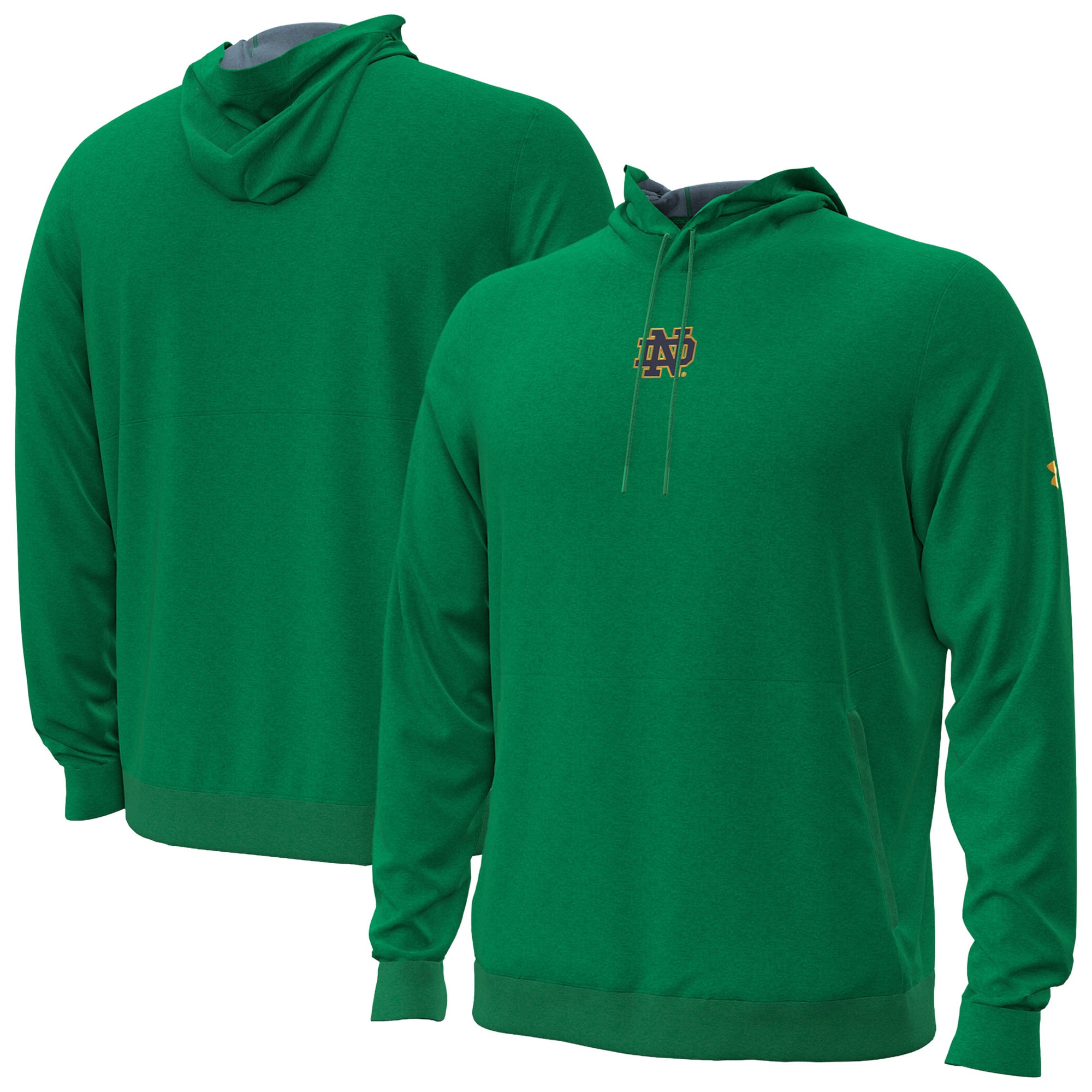 Men's Under Armour Green Notre Dame Fighting Irish 2026 Sideline Meridian Cold Weather Hoodie