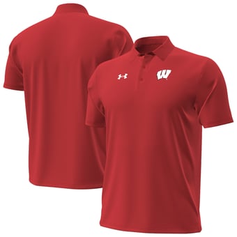 Men's Under Armour Red Wisconsin Badgers 2026 Sideline ArmourDry Polo
